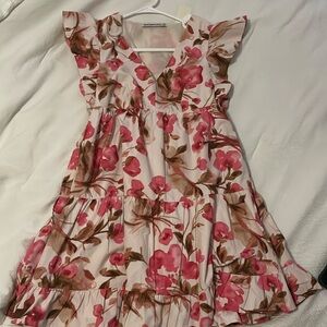 COPY - NWT Abercrombie and Fitch Flutter sleeve Tiered mini floral dress